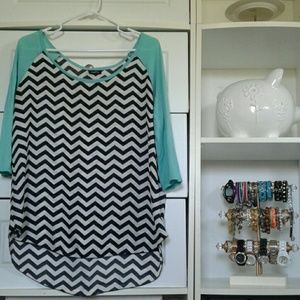 High/low baseball tee length top